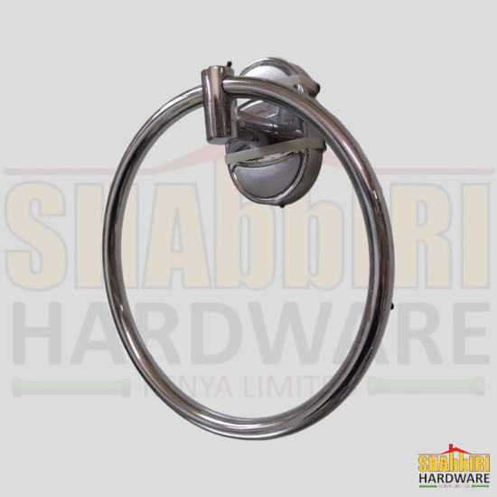 SILVER RING TOWEL HOLDER