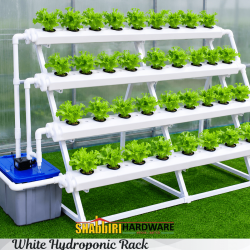 White Hydroponic Rack – Soilless Farming Grow Rack for Vegetables, Herbs & Greenhouse Farming in Kenya | Shabbiri Hardware