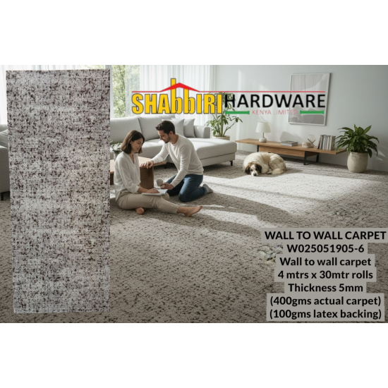 Premium Wall-to-Wall Carpet W025051905-6 – 5mm Thick Heavy Duty Carpet Flooring 
